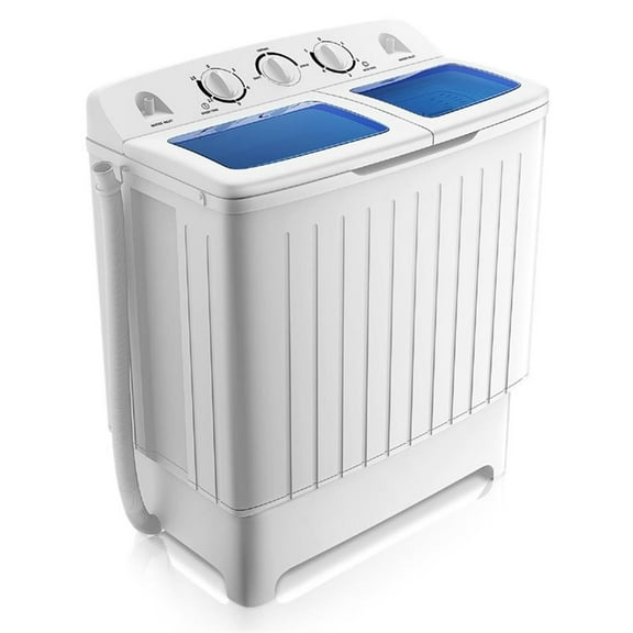 Pemberly Row Portable Mini Twin Tub Washing Machine Spin Dryer White