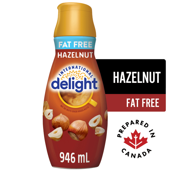 International Delight Fat Free Hazelnut Coffee Creamer, 946mL, 946ml Coffee Whitener