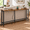 Rustic Brown-70.8"W x 5.9"D x 29.7"H, variant on Black 78.7"W x 5.9"D x 29.7"H Narrow Console Table with Built-In Charging Outlets