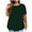 Army Green, variant on HAiming Plus Size Summer Tops for Women Short Sleeve Round Neck Pullover Basic Shirts Casual Solid Loose Tunic Blouse