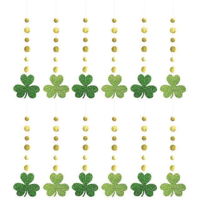 Clover Pendants for St Patrick's Day Party Decor Indoor Outdoor Hanging Supplies