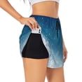 thumbnail image 2 of Disketp Christmas Snowflakes Print Women's Shorts Workout Shorts for Athletic Gym Running Shorts with Phone Pockets XX-Large, 2 of 8