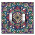 thumbnail image 1 of WIRESTER 2-Gang Toggle Wall Plate/Switch Plate Cover, Bohemian Blue Mandala Wood Look, 1 of 5