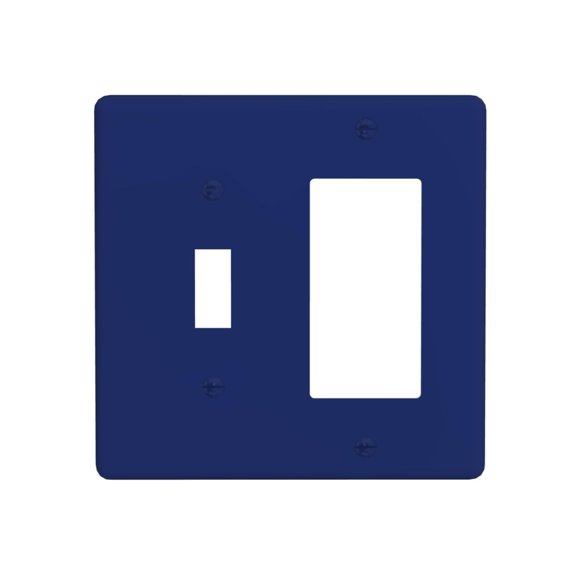 Placa decorativa para tomacorriente Oilbiexn azul marino de 2 módulos