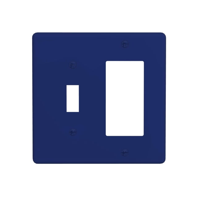 Placa decorativa para tomacorriente Oilbiexn azul marino de 2 módulos