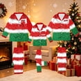 thumbnail image 3 of qolati Christmas Family Matching Pajamas Silk Satin Long Sleeve Button Down Sleepwear Sleep Pants Holiday Pjs Loungewear Set Xmas Printed Festival Party Family Christmas Pajamas Matching Sets, 3 of 8