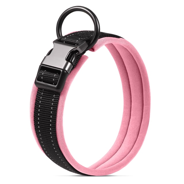 SHISUYAN Collier Réfléchissant pour Chien Boucle de Sécurité Réglable Anti-Perte Accessoire pour Chiot Taille g (Rose)