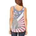 thumbnail image 2 of 4th Of July Meowica America Patriot Cat Juniors Flowy Side Slit Tank Top Multi SM, 2 of 2