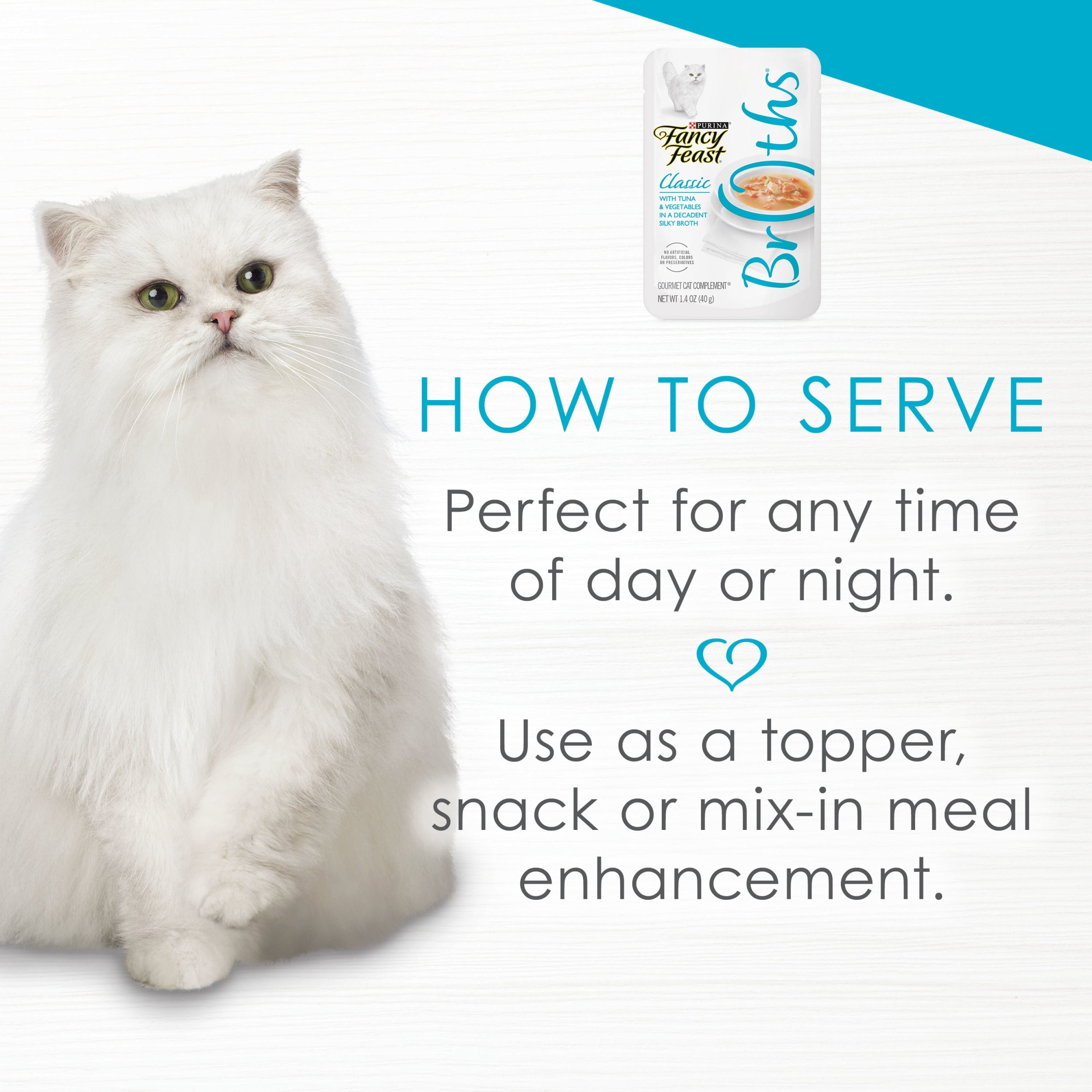 (16 pack) Purina Fancy Feast Broths, Wet Cat Food, Tuna & Vegetables, 1.4 oz Pouch