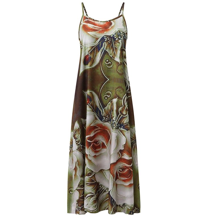 USSUMA Womens Dresses Vacation, Womens Summer Sleeveless Maxi Dress with  Chiffon Cardigan Two-Piece Set Flowy Floral Print Cami Long Dresses Jacket  Wedding Guest - Walmart.com