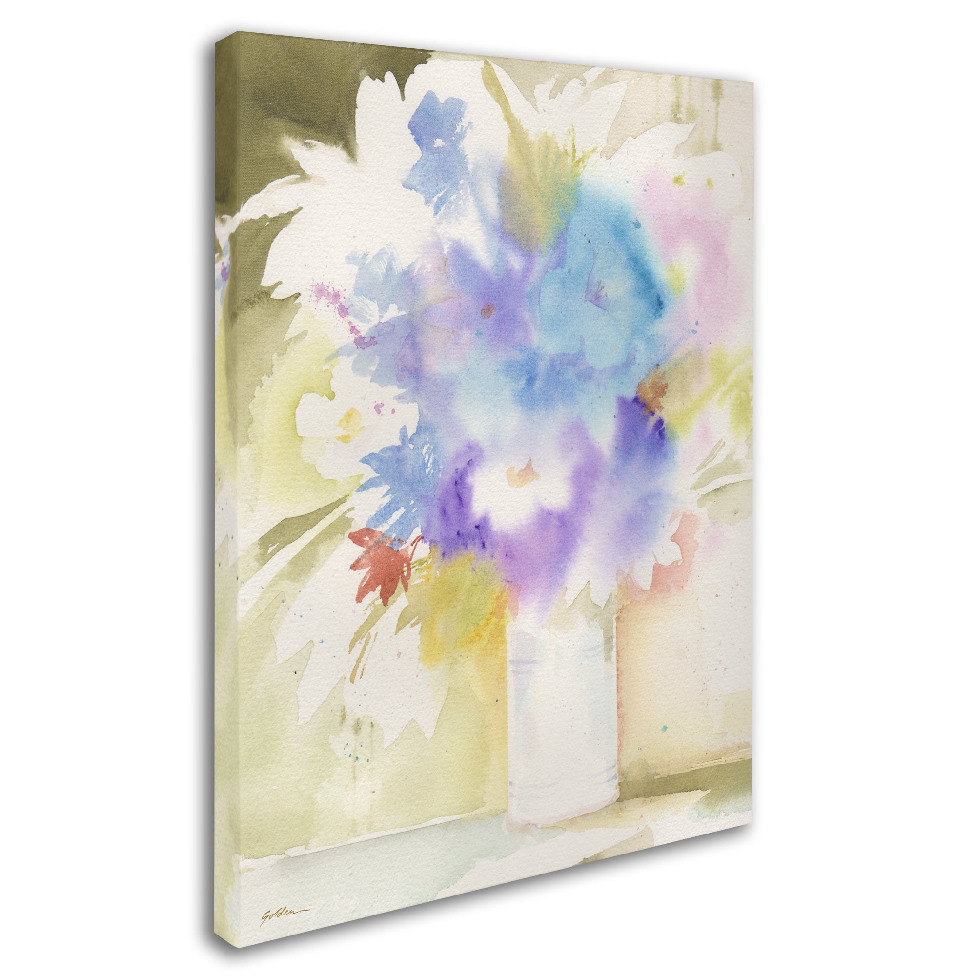 Sheila Golden 'Bouquet Blues' 14 x 19 Canvas Art