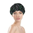 thumbnail image 3 of Kdxio Lavender Flowers Print Shower Cap for Women,Elastic and Reusable,Double Waterproof Layers Bathing Hat, 3 of 9