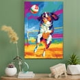 thumbnail image 2 of Brittany Dog Volleyball Art Stretched Canvas Size 8x12 – Brittany Dog Playing Volleyball Wall Art, Dog Lover Canvas, Sports Theme Decor for Living Room, 2 of 5