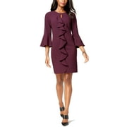 Womens Sheath Dress Petite Flutter Sleeve 14P