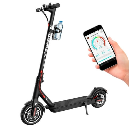 Swagtron Adult Electric Scooter Swagger 5 Boost  320 Lb Weight limit  8.5 Inch No-flat Tires  300W Motor  Folding  18 Mph  Enhanced Long Range