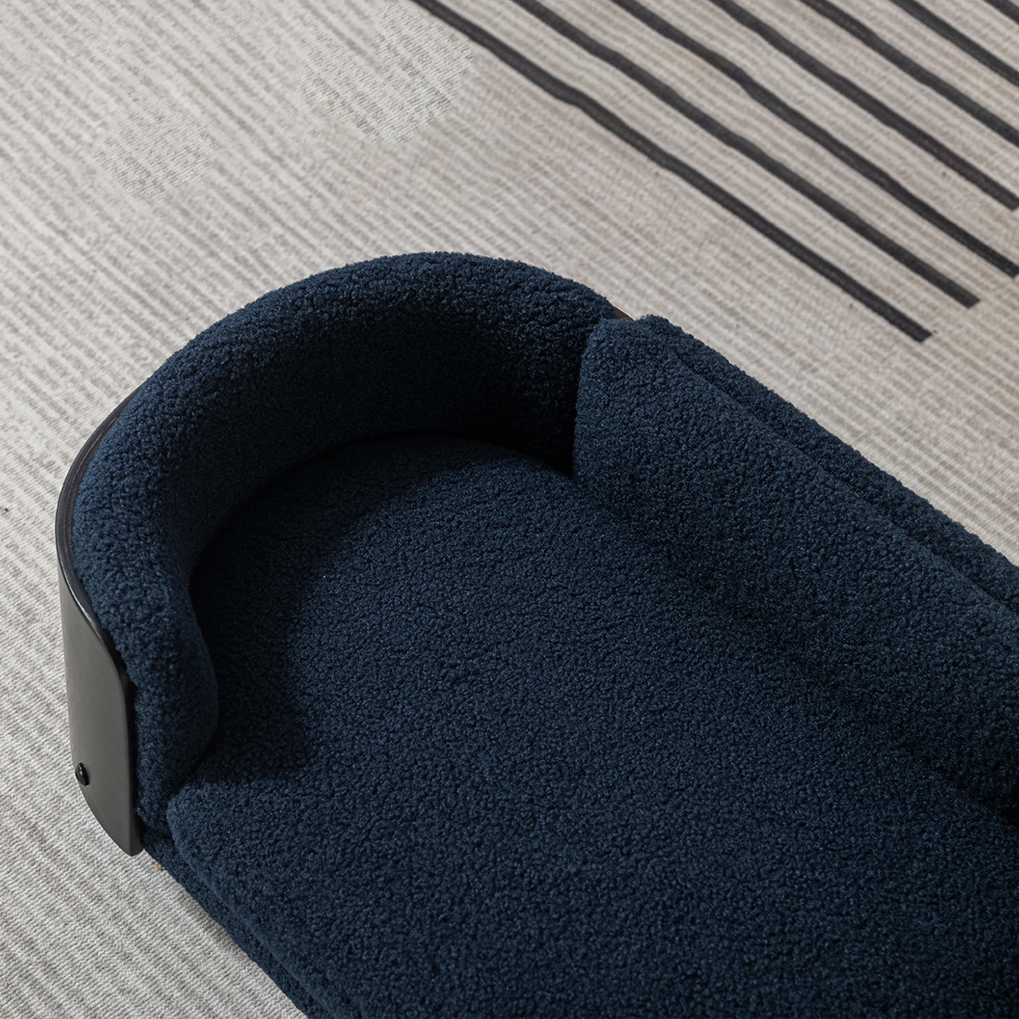 Pefilos 26" Elevated Pet Dog Bed with Solid Wood Legs and Black Bent Wood Back, Cashmere Cushion, Pet Sofa for Indoors Dogs, Dark Blue Pefilos 26" Elevated Pet Dog Bed with Solid Wood Legs and Black Bent Wood Back, Cashmere Cushion, Pet Sofa for Indoors Dogs, Dark Blue