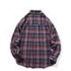 thumbnail image 3 of Blusa y camisa de manga larga con cuello vuelto para hombre, con solapa estampada y botones, bolsillo tipo cárdigan, blusa de manga larga con cuello vuelto, blusa de poliéster para hombre, 3 of 3
