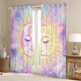 thumbnail image 2 of Homewish Bohemian Moon Sun Black Out Curtains for Teens Boys Girls,Purple Golden Curtains Pack of 2 (42x63 Each),Boho Theme Bedroom Curtains,Ultra Soft Home Decor, 2 of 6