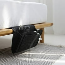 Bedside Storage Bag with Large Pocket for Laptop Tablet Phone Books Remote Control | Under Mattress Hanging Organizer for Bedroom Sofa | 1 Pack