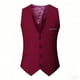 thumbnail image 3 of Ceisia Men's Slim V-Neck Single-Breasted Suit Sleeveless Polyester Vest Gift, 3 of 3