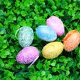 thumbnail image 4 of 6 Pcs/set Brightly Colored Easter  Eggs Lightweight Simulation Egg Pandent With Rope Reusable Diy Holiday Scene Decoration, 4 of 9