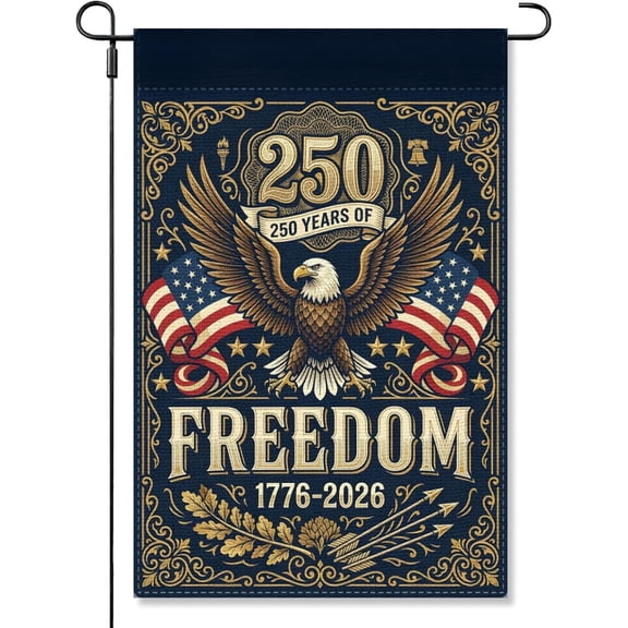 250th Anniversary Years Celebration Garden Flag 12 x 18 Inch Double Sided Burlap Outdoor Decor