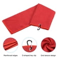 thumbnail image 4 of Uxcell 16"x16" Golf Towels Tri Fold Waffle Pattern Towels Soft Fiber with D Clip Red 2 Pack, 4 of 6