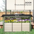 thumbnail image 6 of Galvanized Raised Garden Bed with Trellis and Sun Cover, Planter Box for Vegetables, Herbs, and Flowers, Beige, 6 of 11