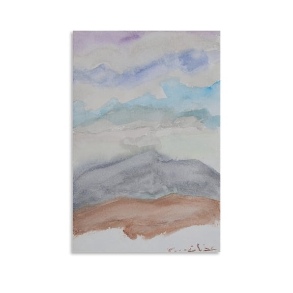 Etel Adnan Poster Mountains Canvas Famous Paintings, Wall Art Posters, Decorative Hanging Pictures Canvas Art Poster and Wall Art Picture Print Modern Family bedroom Decor Posters 16x24inch(40x60cm)