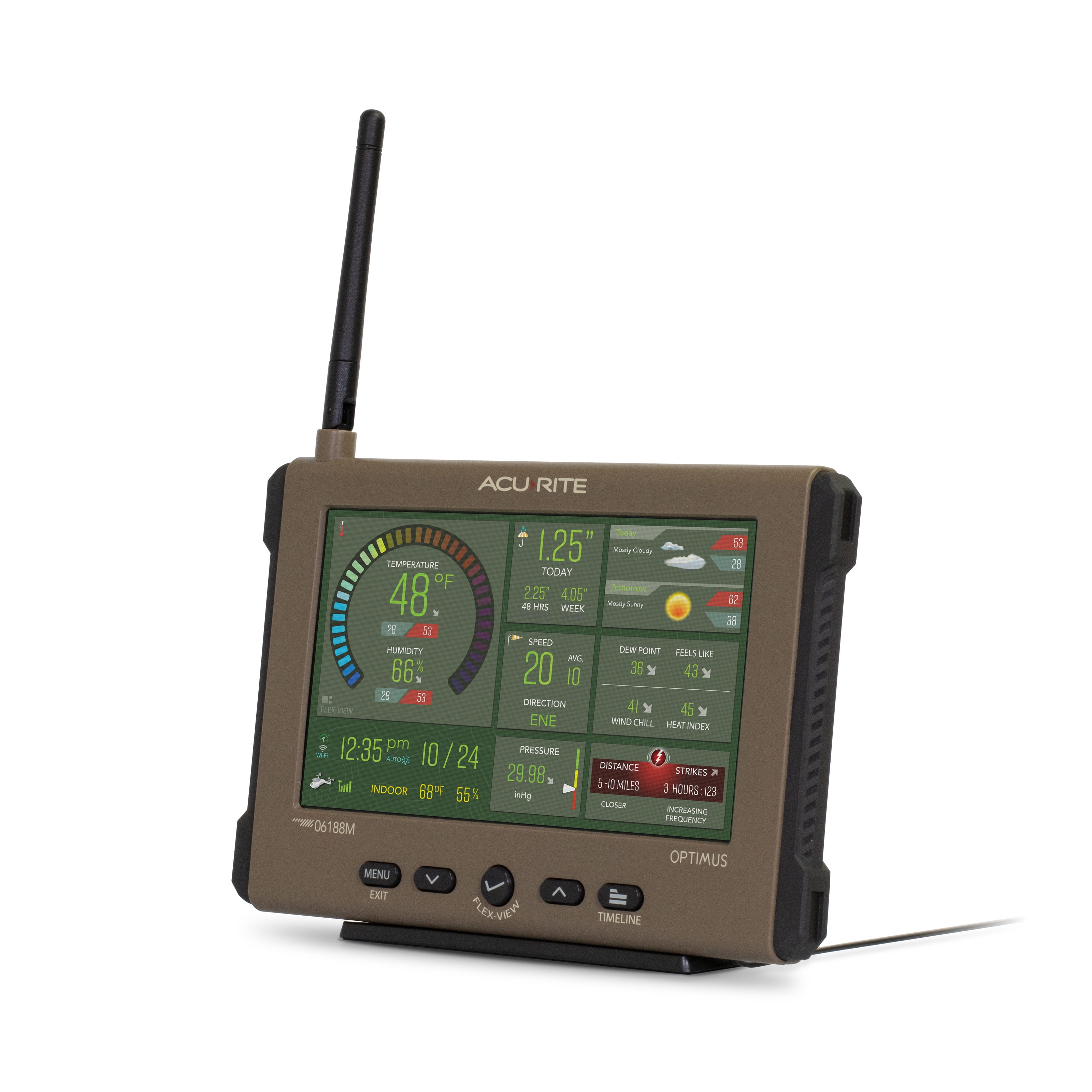 AcuRite Optimus Weather Station with Wi-Fi HD Display, Lightning Detection, Indoor/Outdoor Temperature & Humidity, Wind, and Rainfall (01216MCB)
