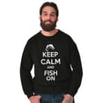 thumbnail image 4 of Keep Calm Fish On Fishing Enthusiast Men's Crewneck Sweatshirt Brisco Brands S, 4 of 6