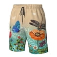 thumbnail image 5 of Kdxio Colorful Plants And Insects Pattern Mens Casual Shorts - Drawstring Summer Beach Sports Shorts for Men, 5 of 9