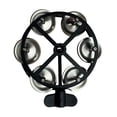 thumbnail image 2 of TISHITA Hi Hat Tambourine Compact with Metal Jingles for Concert Kids Adults Parties black silver, 2 of 8