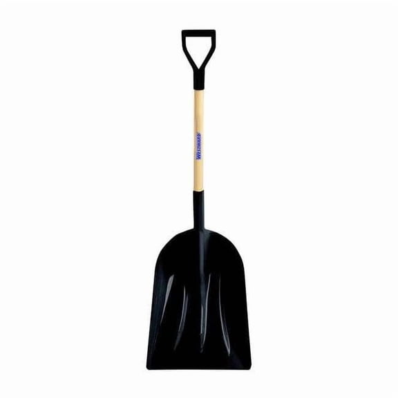 Westward No. 12 Scoop Shovel, Plastic Blade, 30 in L Black Wood Handle 45GV20