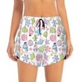 thumbnail image 2 of Balery Pastel Christmas Cookies Pantalones cortos deportivos para mujer con forro y dos bolsillos, elásticos, para entrenamiento, gimnasio, yoga-Small, 2 of 7