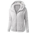 thumbnail image 2 of Viikei Womens Coats Winter Clearance,Women Hooded Sweater Coat Winter Warm Wool Zipper Coat Long Sleeve Outwear Gray M, 2 of 8