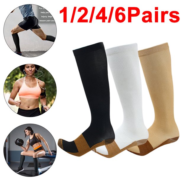 Copper Compression Socks Stockings Womens Mens Knee High Medical 1520