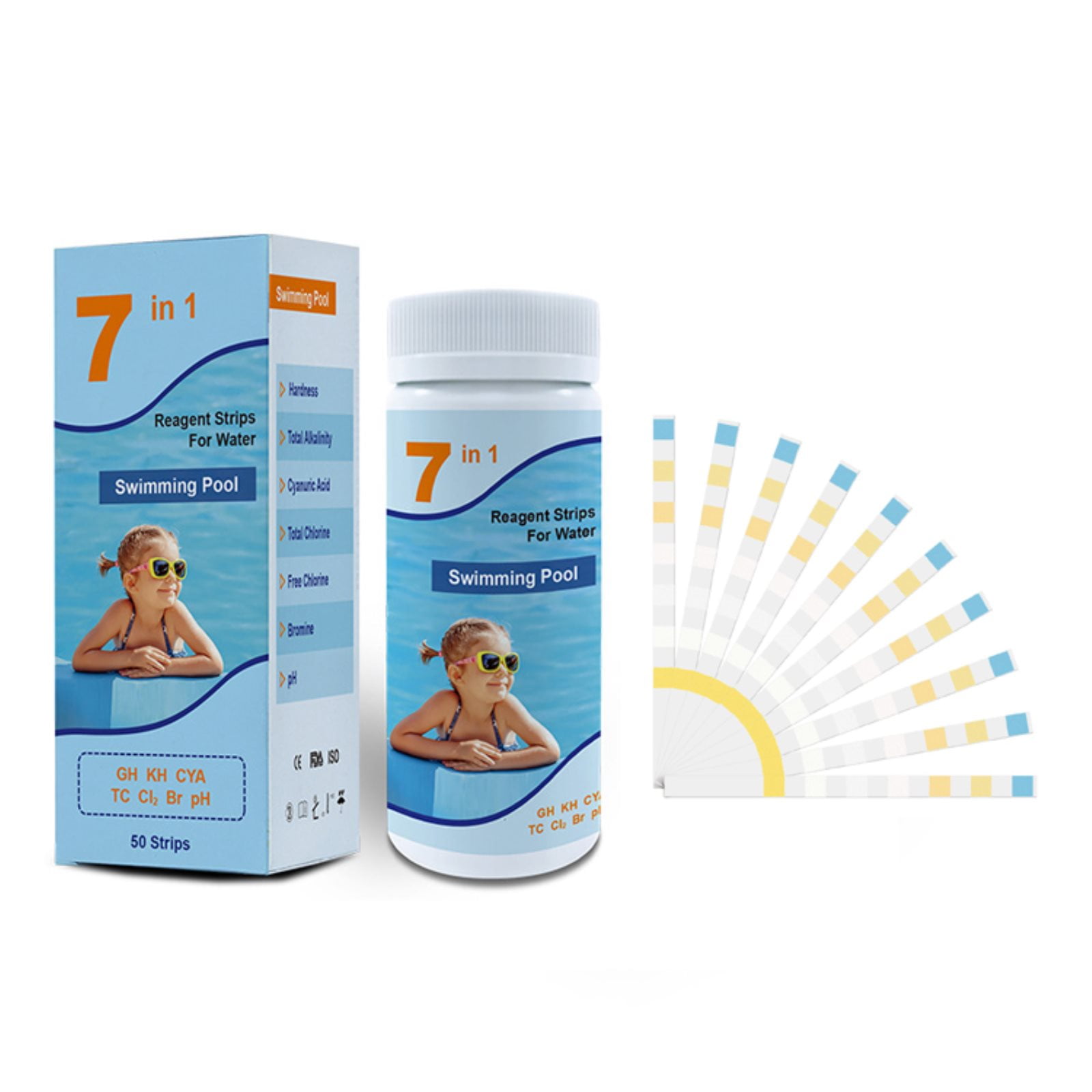 Pool Test Strips, 7in1 Quick & Accurate Pool and Spa Test Strips, Pool