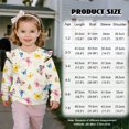 thumbnail image 2 of Xoenoiee Colorful Butterfly Print Girls Sweatshirt Graphic Jackets Ruffle Shoulder Pullover Top Casual Long Sleeve Shirt Toddler Kids Crewneck Sweater Fall Outfits, Size 4-5 Years, 2 of 7