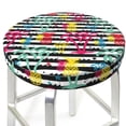 thumbnail image 3 of Honeii Trendy Colorful Pineapples Bar Stool Covers – Perfect Fit for 12" to 14" Round Stools, Crease-Resistant, Stretchy, Washable & Dustproof Seat Slipcovers-12 inch, 3 of 7