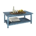 thumbnail image 3 of Alaterre Furniture Country Cottage 42" Rustic Rectangular Coffee Table, Solid Wood Living Room Furniture, Blue Antique Finish, 3 of 12