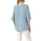 thumbnail image 3 of INSPIRAR CHIC Blusa de Peplum para Mujeres con Manga Corta y Cuello en V, Camisas con Pliegues de Flores, Blusas Casuales, Tops de Encaje M Azul Cielo, 3 of 6