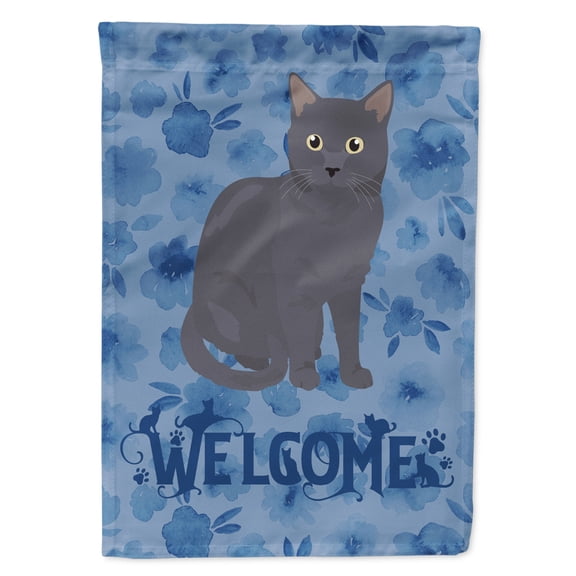Carolines Treasures CK5043GF Nebelung Cat Welcome Flag Garden Size Small multicolor