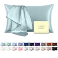 thumbnail image 1 of Funda de almohada de seda Suatien Standard, 51 x 66 cm, color azul oscuro, 1 of 7