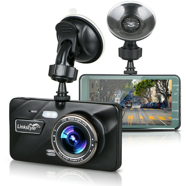 Caméra de Voiture Dashcam Avant et arrière, 3,6 Pouces Full HD 2K, Grand  Angle 170 °, capteur G, WDR, Enregistrement en Boucle, Surveillance du