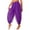 Purple, variant on YONGHS Women's Belly Dance Costume Sequin Harem Lantern Pants Arabic Halloween Trousers Black One Size