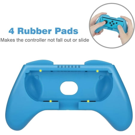 HEYSTOP Switch Wheel Controller for Nintendo Switch & Switch OLED Model 2022 (4 Pack) Joy Con Controller Grip and Switch Steering Wheel for Mario Kart (Red&Blue)