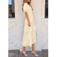 thumbnail image 4 of Vestido Midi PRETTYGARDEN Mujer Verano 2025 Floral Beige, 4 of 6