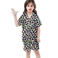 thumbnail image 2 of RTKFRFLM Girls Silk Like Printed Pajama Set 3 Piece Outfits Set Kids Casual Loungewear Comfortable Sleepwear Loose Fit Elastic Waist Sleepwear Nightgown Pjs Loungewear, 2 of 5