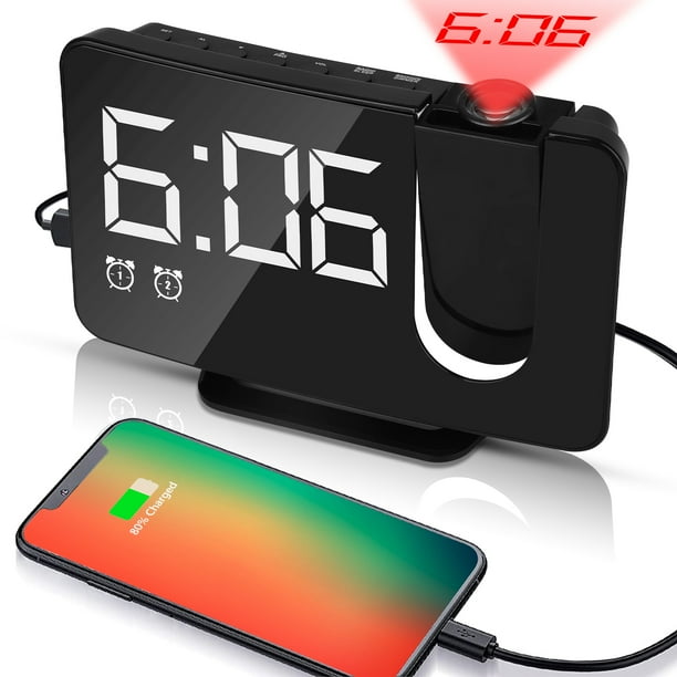 Projection Alarm Clock for Bedroom, EEEkit Digital Alarm Clock Radio